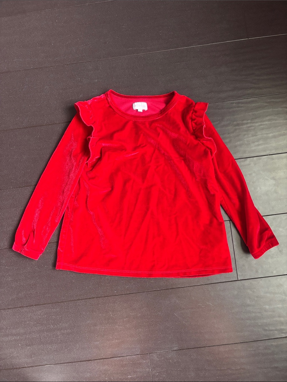 BCBGirls Red Long-Sleeve Ruffle Shoulder Top